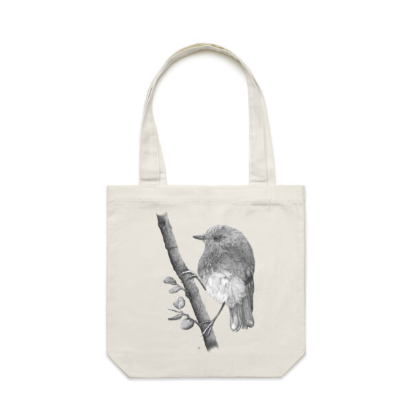 Friendly Toutouwai/NZ Robin  - AS Colour Carrie Tote Bag  Thumbnail