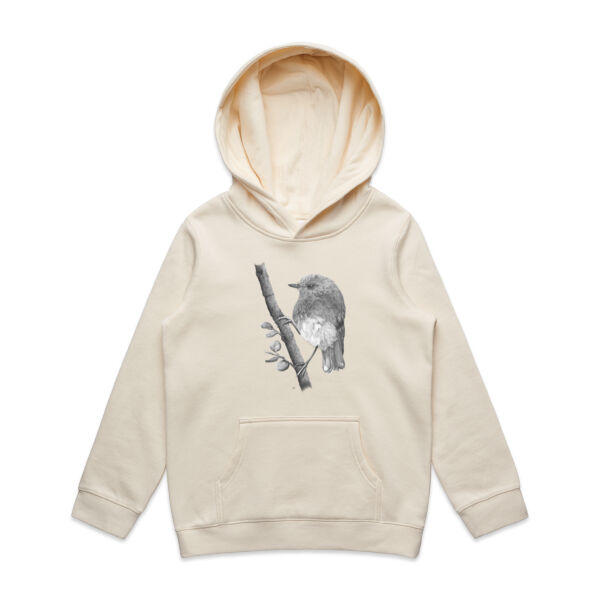 Friendly Toutouwai/NZ Robin  - AS Colour Kids Supply Hoodie Thumbnail